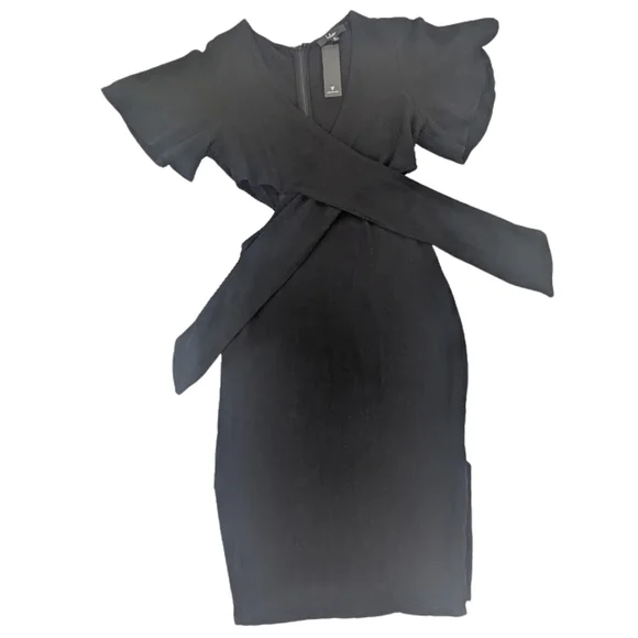 Dark Romantic Cut-Out Midi Dress | Lulus | Minimalist Black NWT M - Picture 5 of 11